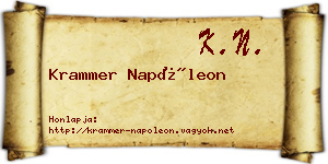 Krammer Napóleon névjegykártya